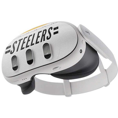 NFL Pittsburgh Steelers White Striped Meta Quest 3 Skin