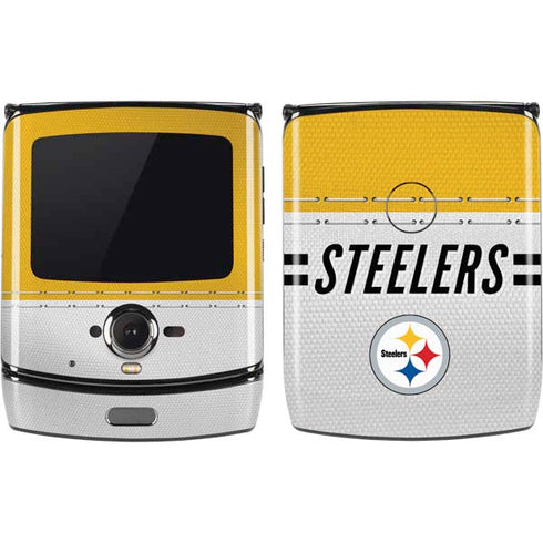 NFL Pittsburgh Steelers White Striped Motorola RAZR Skin