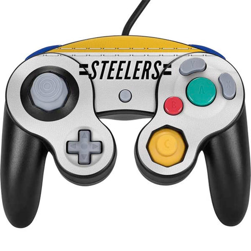 NFL Pittsburgh Steelers White Striped Nintendo GameCube Controller Skin