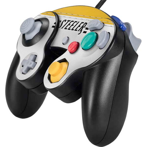NFL Pittsburgh Steelers White Striped Nintendo GameCube Controller Skin