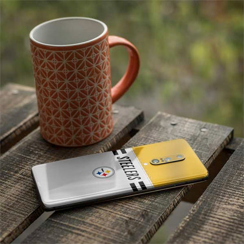 NFL Pittsburgh Steelers White Striped OnePlus 7 Pro Skin