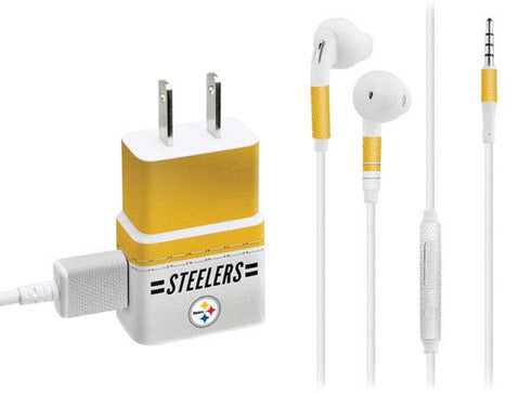 NFL Pittsburgh Steelers White Striped Phone Charger Skin