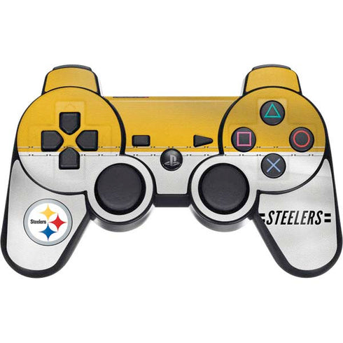NFL Pittsburgh Steelers White Striped PS3 Dual Shock wireless controller Skin