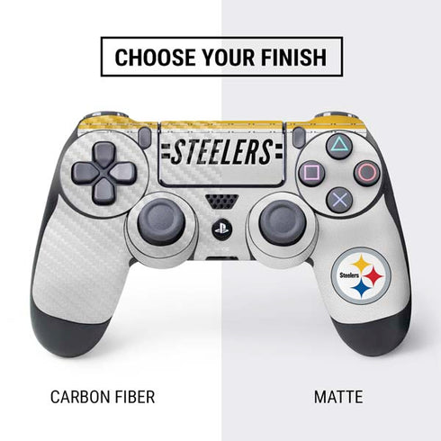 NFL Pittsburgh Steelers White Striped PS4 Controller Skin