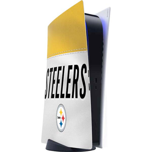 NFL Pittsburgh Steelers White Striped PS5 Digital Edition Console Skin