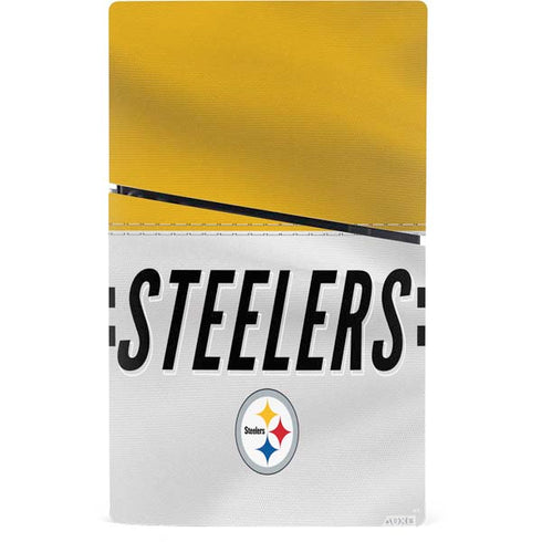 NFL Pittsburgh Steelers White Striped PS5 Slim Digital Edition Console Skin