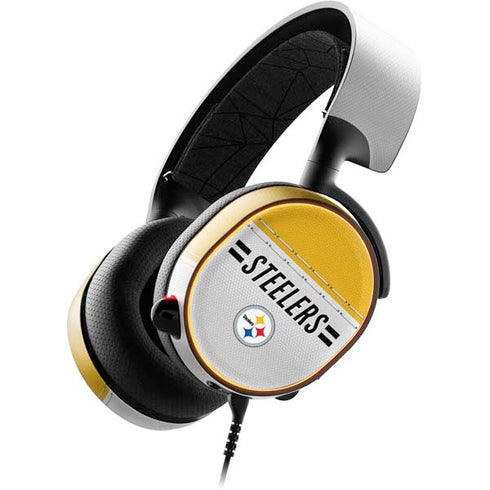 NFL Pittsburgh Steelers White Striped SteelSeries Arctis 5 Skin