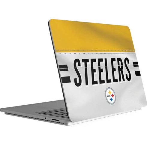 NFL Pittsburgh Steelers White Striped Surface Laptop Studio Skin