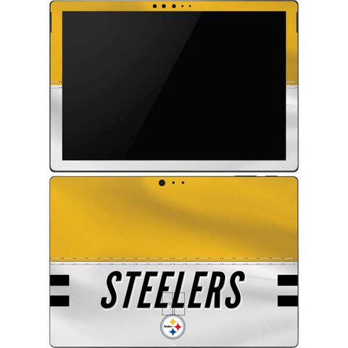 NFL Pittsburgh Steelers White Striped Surface Pro 6 Skin