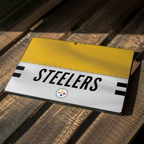 NFL Pittsburgh Steelers White Striped Surface Pro 6 Skin