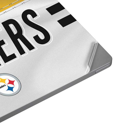 NFL Pittsburgh Steelers White Striped Universal Laptop 14in (11.4 x 8.2in) Skin