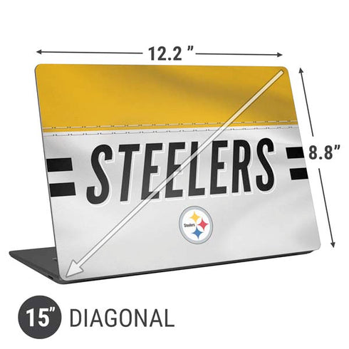 NFL Pittsburgh Steelers White Striped Universal Laptop 15in (12.2 x 8.8in) Skin