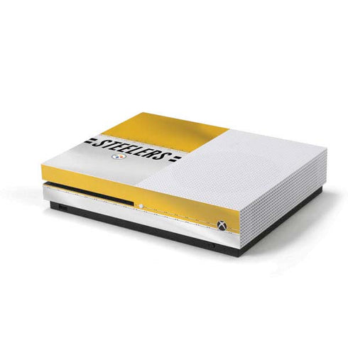 NFL Pittsburgh Steelers White Striped Xbox One S Console Skin
