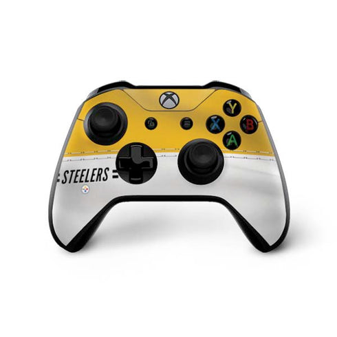 NFL Pittsburgh Steelers White Striped Xbox One X Controller Skin