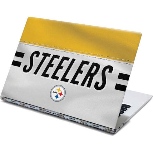 NFL Pittsburgh Steelers White Striped Yoga 910 2-in-1 14in Touch-Screen Skin