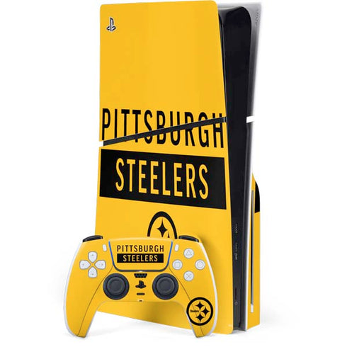 NFL Pittsburgh Steelers Yellow Performance Series PS5 Slim Disk Bundle Skin