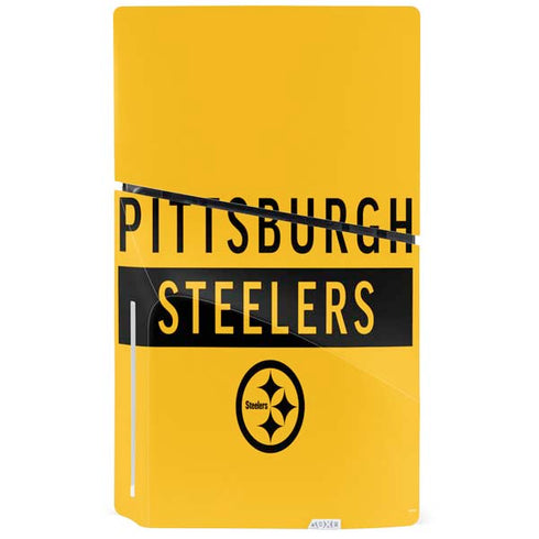 NFL Pittsburgh Steelers Yellow Performance Series PS5 Slim Disk Bundle Skin