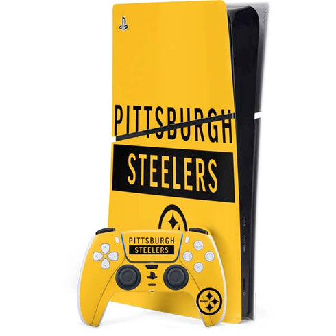 NFL Pittsburgh Steelers Yellow Performance Series PS5 Slim Digital Edition Bundle Skin