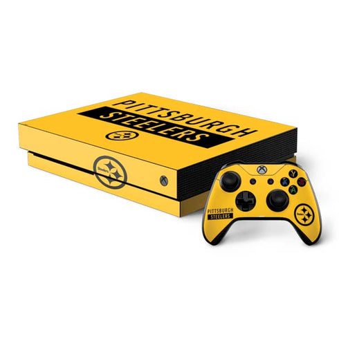 NFL Pittsburgh Steelers Yellow Performance Series Xbox One X Bundle Skin