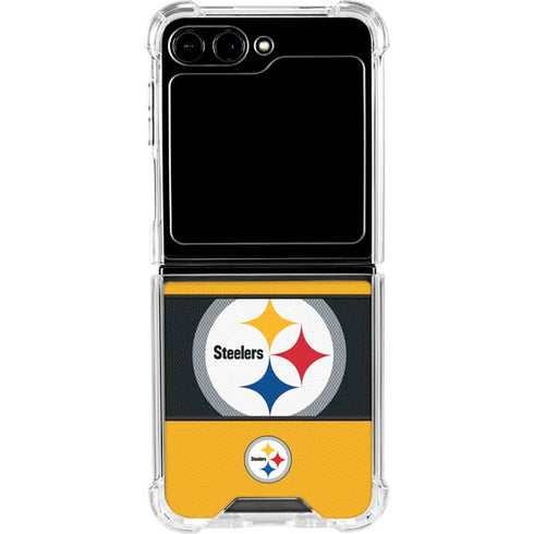 NFL Pittsburgh Steelers Zone Block Galaxy Z Flip5 5G Clear Case