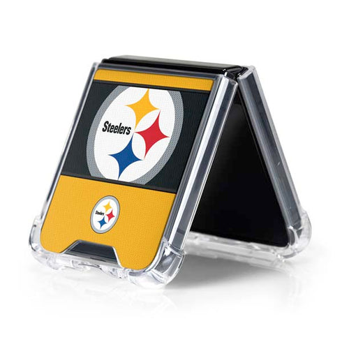 NFL Pittsburgh Steelers Zone Block Galaxy Z Flip5 5G Clear Case