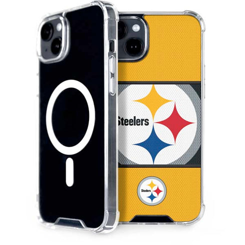NFL Pittsburgh Steelers Zone Block iPhone 15 Plus MagSafe Case
