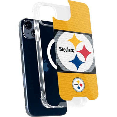 NFL Pittsburgh Steelers Zone Block iPhone 15 Plus MagSafe Case