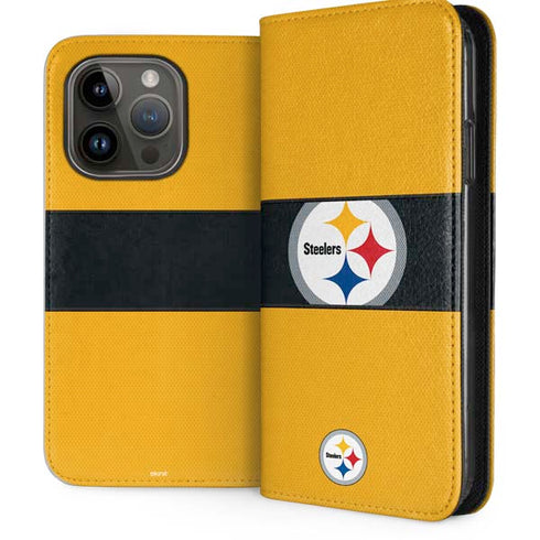 NFL Pittsburgh Steelers Zone Block iPhone 14 Pro Folio Case