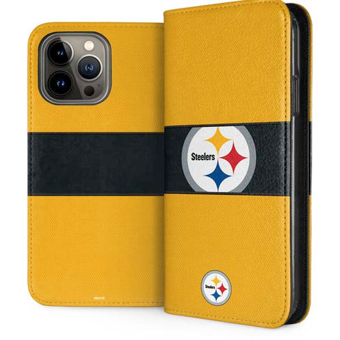 NFL Pittsburgh Steelers Zone Block iPhone 15 Pro Max Folio Case