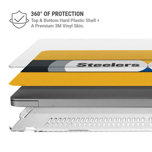 NFL Pittsburgh Steelers Zone Block MacBook Pro 16in (2021-25) Case plus Skin