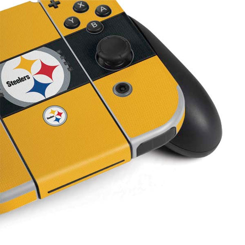 NFL Pittsburgh Steelers Zone Block Nintendo Switch OLED (2021) Skin