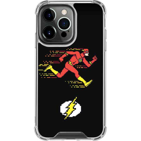 DC Comics The Flash Pixelated Running Pose iPhone 14 Pro Clear Case