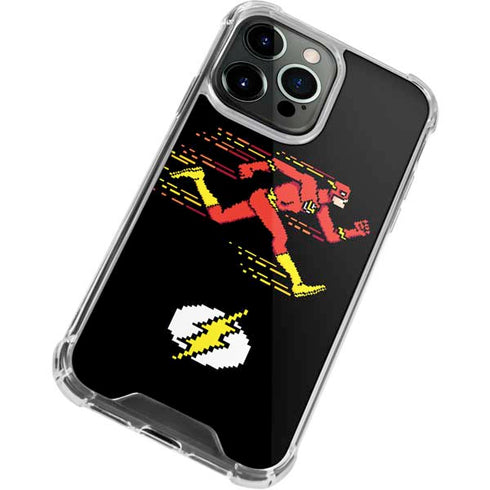 DC Comics The Flash Pixelated Running Pose iPhone 14 Pro Clear Case