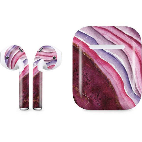 Plum Watercolor Geode Apple AirPods Skin