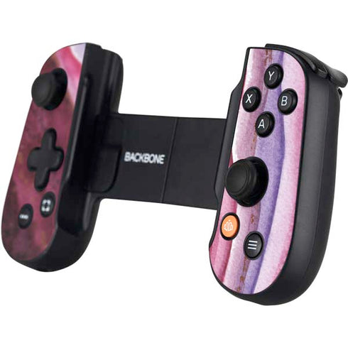 Plum Watercolor Geode Backbone One for iPhone Game Controller Skin