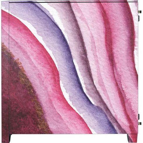 Plum Watercolor Geode Corsair 4000D Tempered Glass Mid-Tower ATX Case Skin