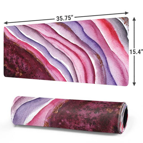 Plum Watercolor Geode Gaming Mouse Pad