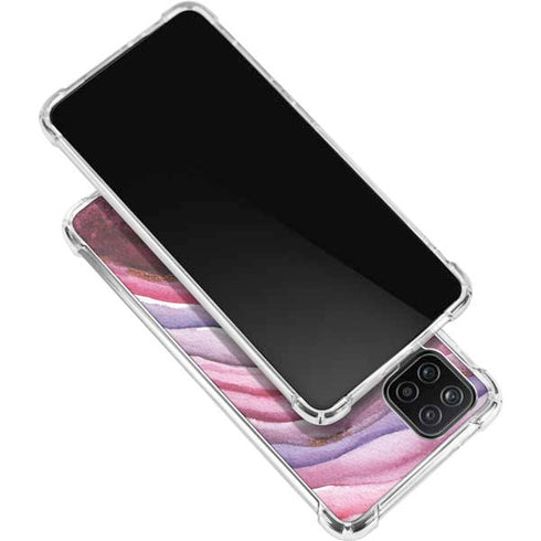 Plum Watercolor Geode Galaxy A12 Clear Case