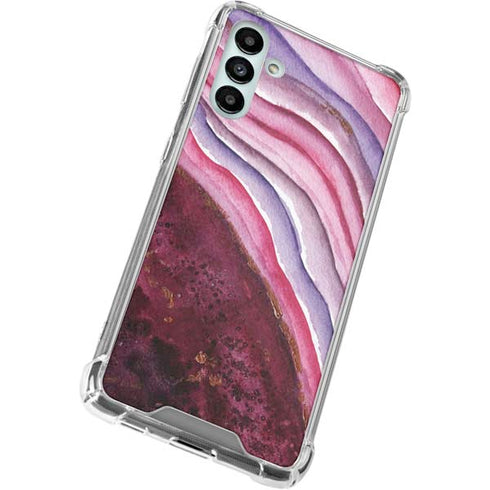 Plum Watercolor Geode Galaxy A13 5G Clear Case