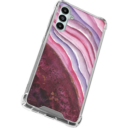 Plum Watercolor Geode Galaxy A14 5G Clear Case