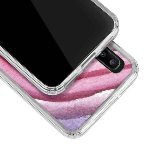Plum Watercolor Geode Galaxy A20 Clear Case