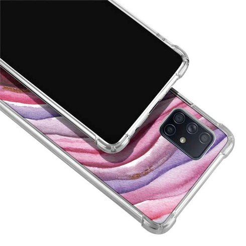 Plum Watercolor Geode Galaxy A51 5G Clear Case