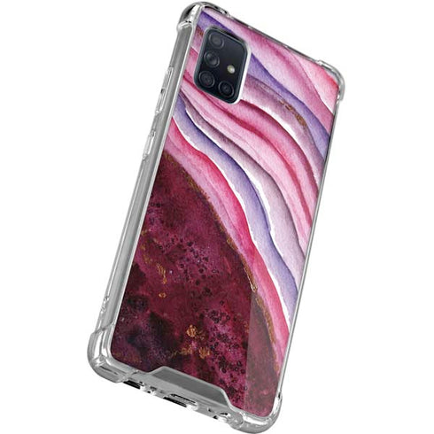 Plum Watercolor Geode Galaxy A51 5G Clear Case