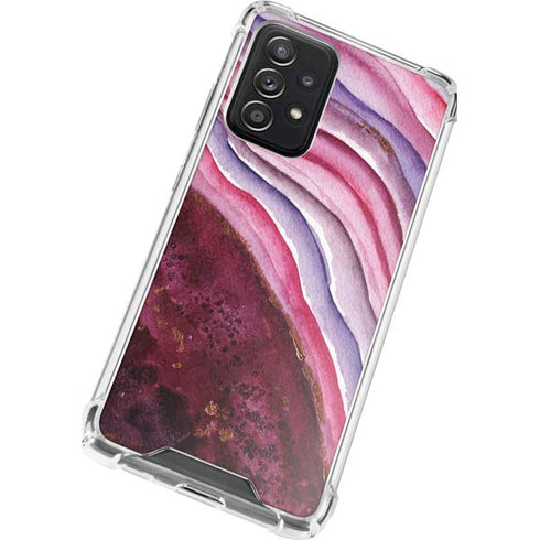 Plum Watercolor Geode Galaxy A52 5G Clear Case