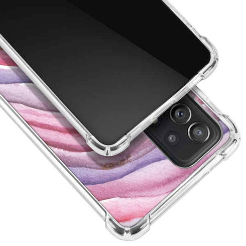 Plum Watercolor Geode Galaxy A52 5G Clear Case