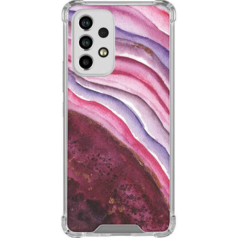 Plum Watercolor Geode Galaxy A53 5G Clear Case