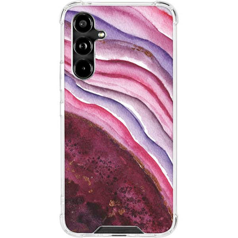 Plum Watercolor Geode Galaxy A54 5G Clear Case