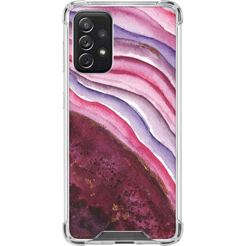 Plum Watercolor Geode Galaxy A72 5G Clear Case