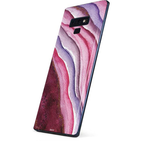 Plum Watercolor Geode Galaxy Note 9 Skin