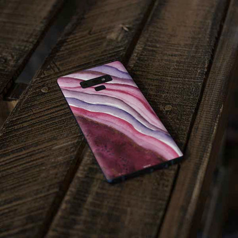 Plum Watercolor Geode Galaxy Note 9 Skin